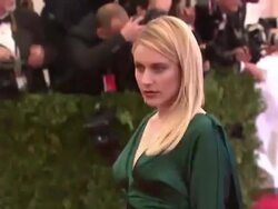 Greta Gerwig at "Schiaparelli And Prada: Impossible Conversations" Costume Institute Gala Stock Footage