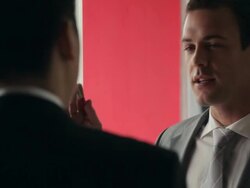 CU Two businessmen discussing and pointing on whiteboard / China Stock Footage