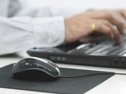 Businessman working on laptop Stock Footage
