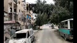 Driving shots through the desolate ruins of Aleppo's metropolis News Clip