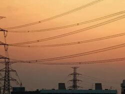 High voltage towers. And power plants. Stock Footage