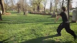 young man jumping somersaults Stock Footage