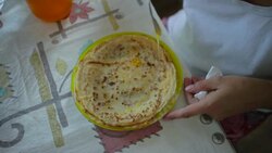 Woman eat crepes Stock Footage