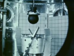 NASA prepares RAE satellite in laboratory Stock Footage