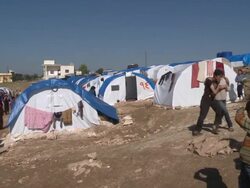 Children of Syrian Civil War in camps within Syria Stock Footage