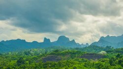 Fog and cloud mountain valley landscape,Thailand Stock Footage