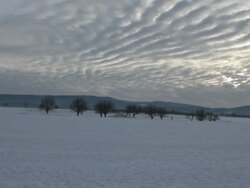 Aerial W/S, Atmospheric Landscape in winter with snow Stock Footage