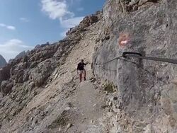 Point of View Video: Via Ferrata on the Alps Stock Footage