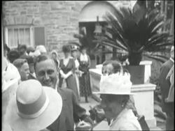 New York State Senator Franklin D. Roosevelt greets visitors outside his Hyde Park home in 1913. News Clip