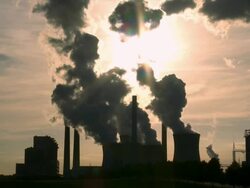 HD Coal Power Plant in the Backlight Stock Footage