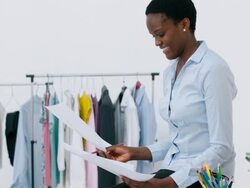HD: Female Fashion Designer in her office. Stock Footage