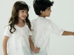 Two kids playing Stock Footage