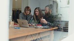 New business teamwork in the startup office Stock Footage