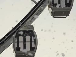 Ferris Wheel With Bubbles On The Sky Stock Footage