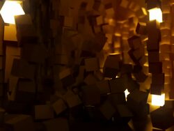 Falling Cubes Light Effect - Gold (Audio Beat Sync) Stock Footage