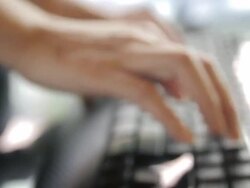 Girl Typing at Keyboard Stock Footage