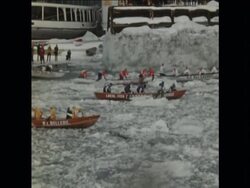 SYND 17-2-69 TRADITIONAL CANOE RACE ACROSS ICE BOUND ST LAWRENCE Instructional Video