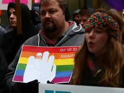 Activists Rally In Favor Of Same Sex Marriage In Chicago Stock Footage