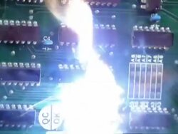 Circuit Board - CU top shot, burns out Stock Footage