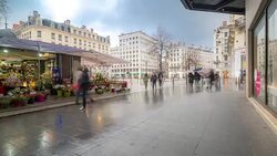 Time-lapse: Pedestrian Crowded at Republique shopping street Lyon France Stock Footage