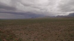 Aerial view of lightening storm at Big Bend National Park at Chilicotal Stock Footage