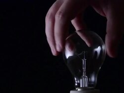 Replace light bulb to fluorescent. Energy saving Stock Footage
