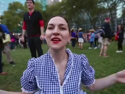 Square Dancers Hold Gathering In New York's Bryant Park Stock Footage