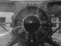 Propeller of airplane starting Stock Footage