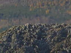 MS AERIAL ZI ZO PAN DS View of top part of Mount Katahdin / Maine, United States Stock Footage