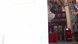 Inside of the Monastery church Stock Footage