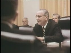 U.S. President Lyndon B. Johnson meets with Cabinet members at the White House. News Clip