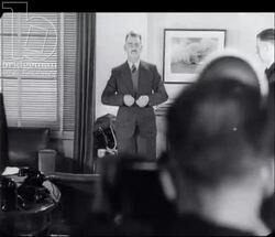 Victory Suit - Australian WWII public information film about acceptable ration clothing for men during wartime Stock Footage