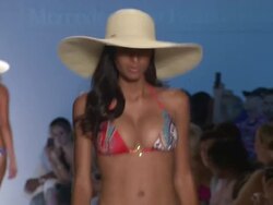 Models walk the runway during the Zingara swimwear 2012 show Stock Footage