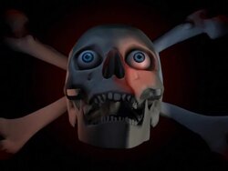 (Loop) Halloween, Skull under moving lights Stock Footage