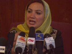 CU Shukria Barakzai making indications while making her case AUDIO / Kabul, Kabul Province, Afghanistan Stock Footage