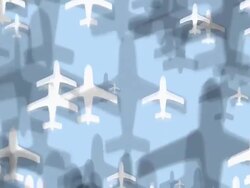 Airplanes on Blue (DV) Stock Footage