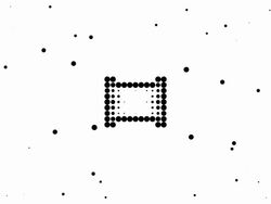 RECTANGLE / CIRCLE - energetic field, pure black dots (TRANSITION) Stock Footage