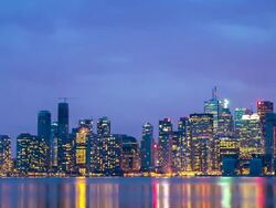 HD Time-lapse: Toronto Skyline Cityscapeat dusk Canada Stock Footage