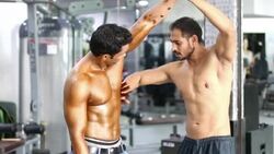 Body Builder in the Gym Stock Footage