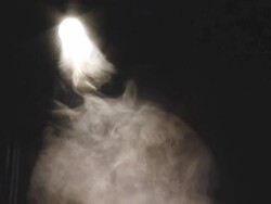 Smoke in the glow of floodlights Stock Footage