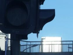 Medium Close Up static - A traffic sign flashes a walking human silhouette. / Beijing, China Stock Footage
