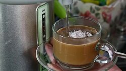 instant coffee drink in office Stock Footage