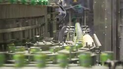 Drink Cans on the Production Lines Stock Footage