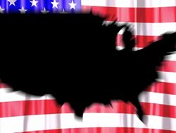 United States Flag and Map Stock Footage