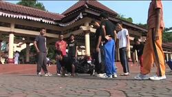 Young women taking to the physical discipline of parkour News Clip