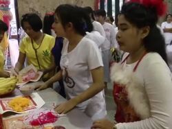 Women in trance at Phuket Vegetarian Festival Stock Footage