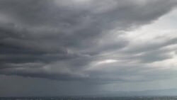 colorful dramatic sky with cloud at sunset Stock Footage