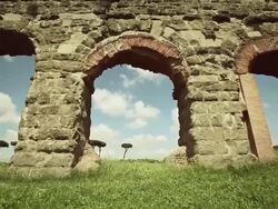 The Roman Aqueduct at Parco degli Acquedotti Stock Footage