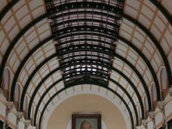 MH TD Interior of Saigon Post Office / Vietnam Stock Footage