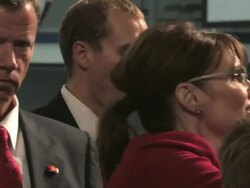 2008 MS ZI CU Republican Vice-presidential candidate Governor Sarah Palin signing autographs at presidential campaign event on September 9, 2008 / Lancaster, Pennsylvania, USA / AUDIO Stock Footage